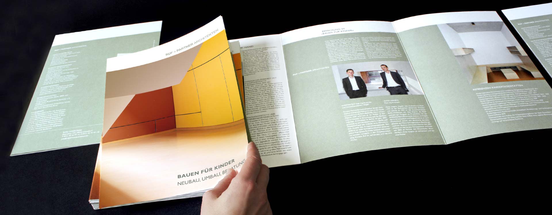 Leaflets for Ruf + Partner architects office; Design: Kattrin Richter | Graphic Design Studio