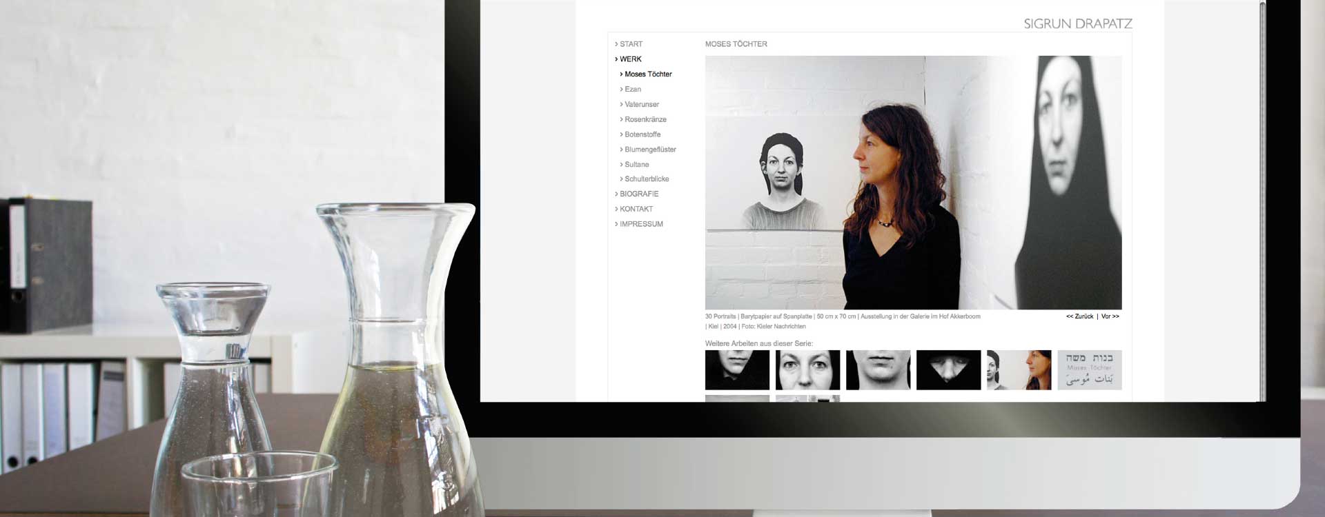 Website for the art of Sigrun Drapatz; Design: Kattrin Richter | Graphic Design Studio
