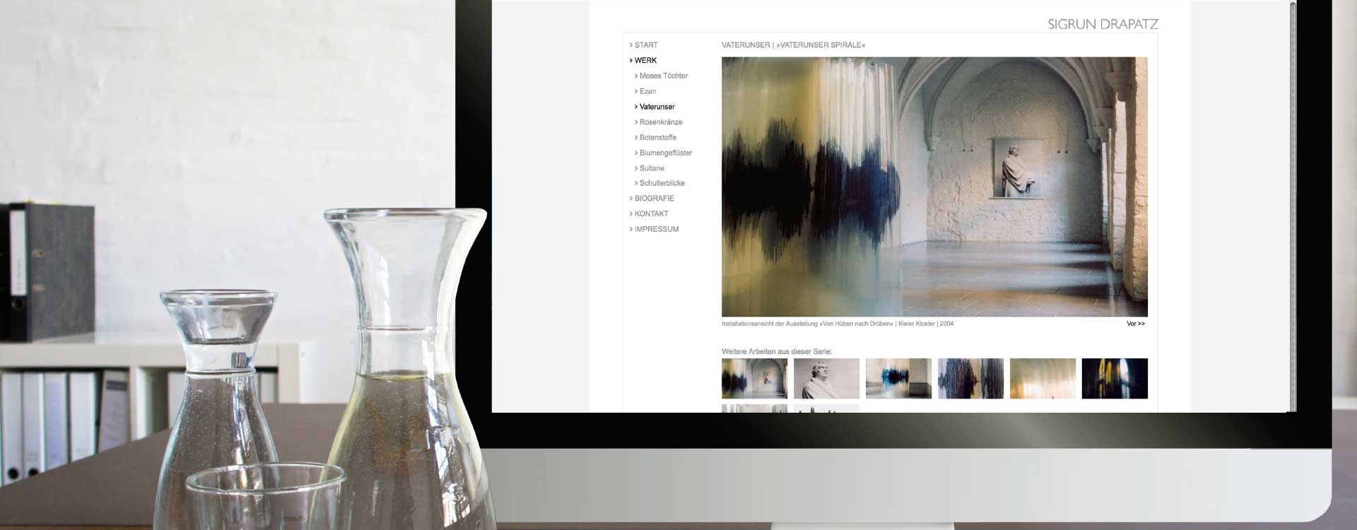 Webseite zur Kunst von Sigrun Drapatz; Design: Kattrin Richter | Büro für Grafikdesign